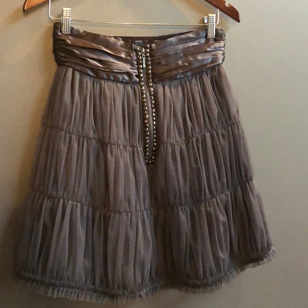 Grey Tulle Skirt with Studs